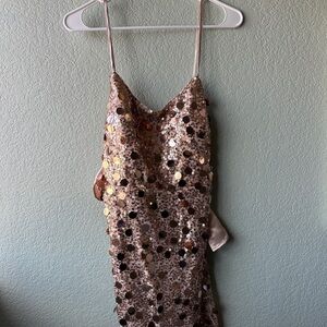 Sequin Spaghetti Strap Dress